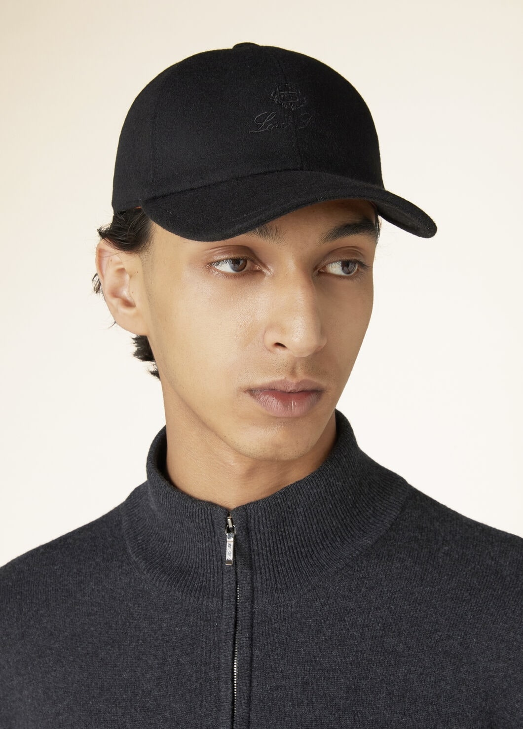 cashmere baseball cap - Black 8000