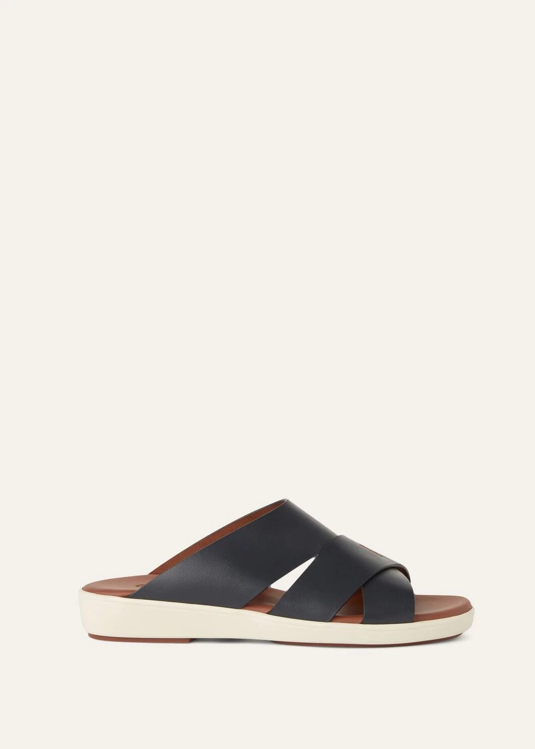 Palm bull leather sandal - Navy Blue W000