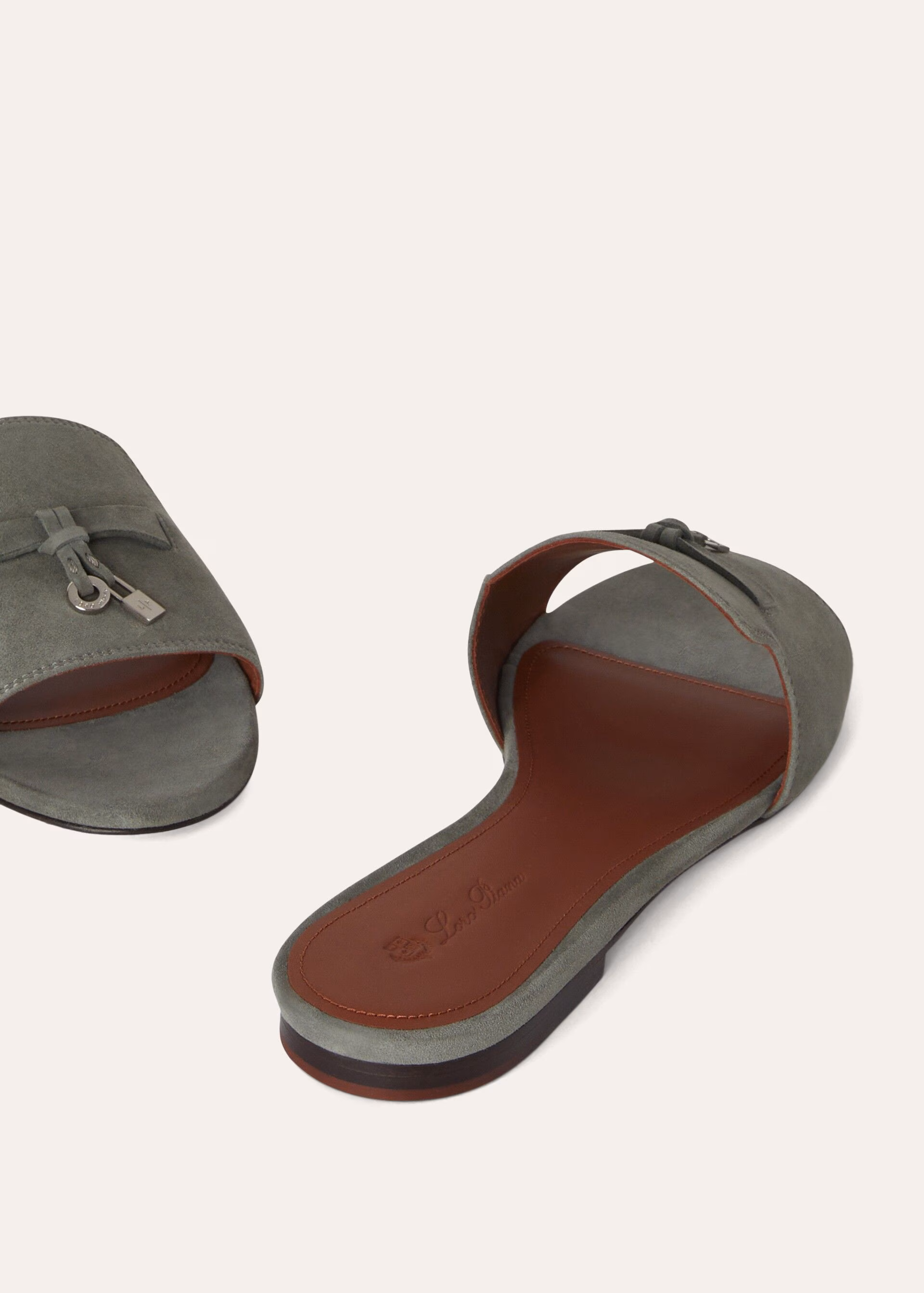 Summer Charms Sandal Suede Goatskin - Army Gray