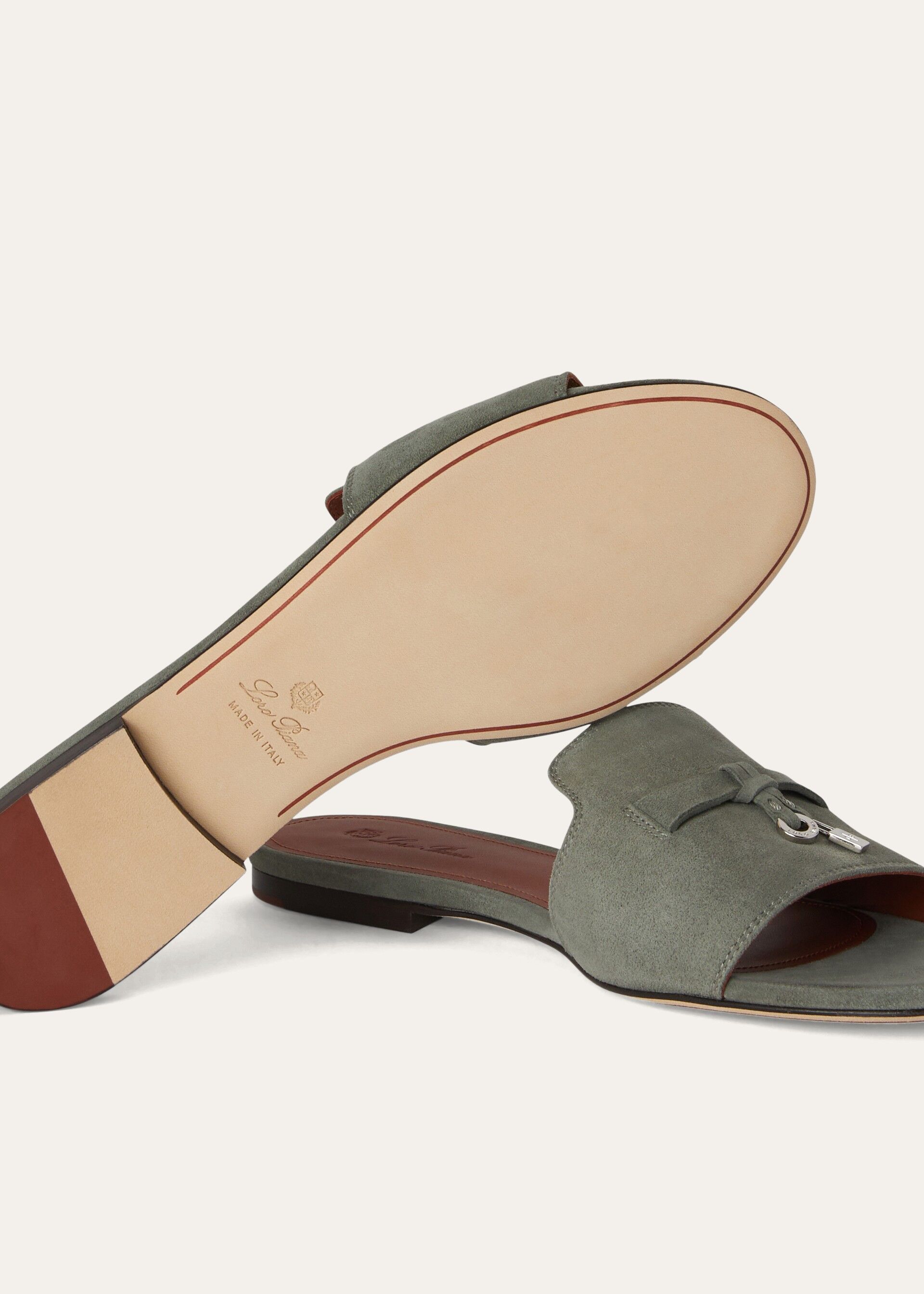 Summer Charms Sandal Suede Goatskin - Army Gray