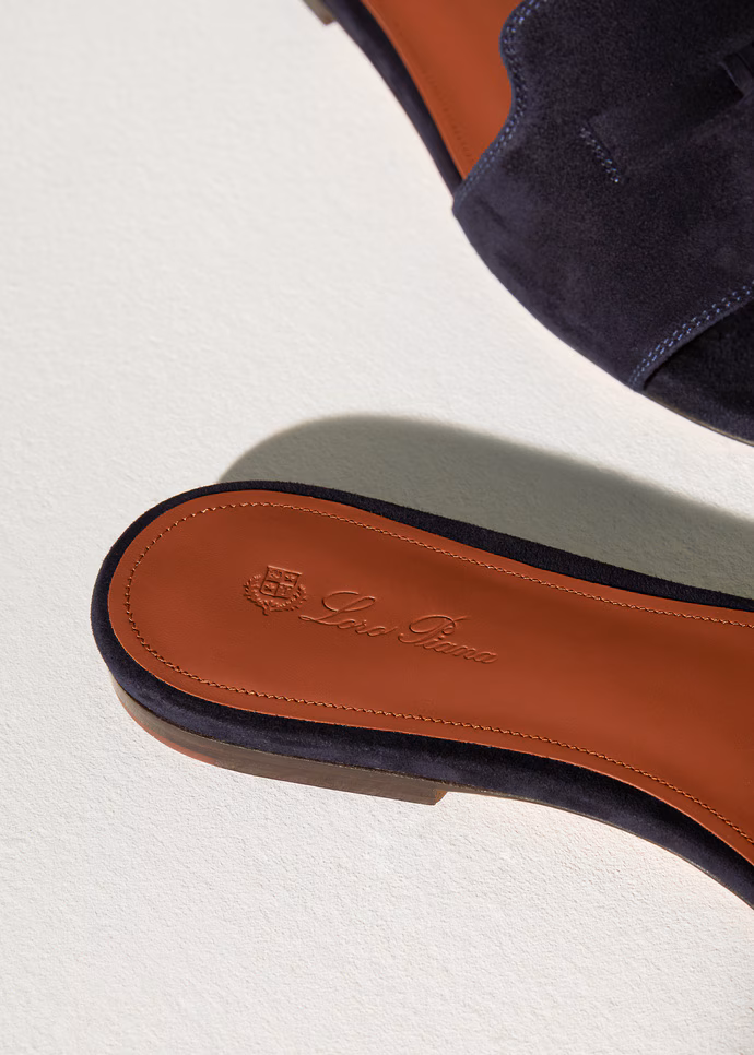 Summer Charms Sandal Suede Goatskin - Navy Blue